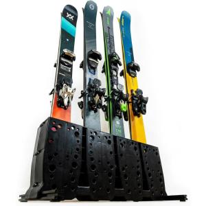 image:imageStoreYourBoard Telluride Ski Storage Rack  Freestanding Ski Rack for Garage or Home HeavyDuty Floor Ski Holder and Organizer Stand SpaceSaving Ski Storage Rack for 4 Pairs of Skis  BlackWide Ski  4 Pairs