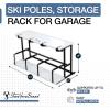 image:imageStoreYourBoard Freestanding Wasatch Ski Rack Universal Ski Holders Holds 4 Pairs of Skis amp Ski Poles Storage Rack for Garage Fits All Skis