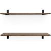 image:imageKingsley 8 or 12 Inch Heavy Duty Wood Shelf and Bracket Kit Set of 4 brackets with Home and Garage Wall Shelves Holds 100 lbs per shelf 38 wide x 34 thick dark stained Rubber Wood 4 x 124 x 8