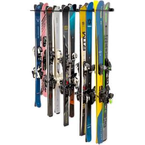 image:imageStoreYourBoard Solitude Ski Storage Rack Wall Mount Organizer with Shelf option Holds 10 Pairs of Skis Heavy Duty Supports 300 lbs 1