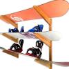 image:imageStoreYourBoard Timber Snowboard Wall Rack Indoor Storage Solid Natural Wood 3 Boards