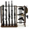 image:imageForge Freestanding 5 Gun Rack  Vertical Rifle Wall Mount for Long Arm and Short Barrel Rifles amp Shotguns Rubberwood amp Steel Gun Rack Wall Mount Gun Storage for Garage Home Office or Shop