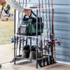 image:imageStoreYourBoard Garage Fishing Pole Organizer Holds 10 Fishing Rods Tackle Box Poles SpaceSaving Fishing Rod Rack with Shelves 35 in x 1775 in x 1775 in