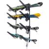 image:imageStoreYourBoard Ski amp Snowboard Rack Adjustable Wall Mount Rack Storage System for 4 Boards HeavyDuty Garage Wall Organizer for Ski amp Snowboards Ski  BlackBlack