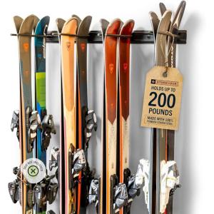 image:imageStoreYourBoard Ski Rack Wall Mount  HeavyDuty Steel Ski Wall Mount Holds Up to 8 Pairs of Skis SpaceSaving Ski Rack for Garage Home or Cabin  Durable Wall Storage Organizer  Holds Up to 200lb8 Skis
