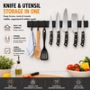 image:imageStoreYourBoard Black Magnetic Knife Holder for Wall  16 Matte Black Magnetic Knife Strip for Kitchen  Modern Kitchen Knife Holder with 20 lbin Magnetic Strength  Kitchen Knife Holder Wall MountedBlack