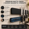 image:imageStoreYourBoard Black Magnetic Knife Holder for Wall  16 Matte Black Magnetic Knife Strip for Kitchen  Modern Kitchen Knife Holder with 20 lbin Magnetic Strength  Kitchen Knife Holder Wall MountedBlack