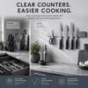 image:imageStoreYourBoard Black Magnetic Knife Holder for Wall  16 Matte Black Magnetic Knife Strip for Kitchen  Modern Kitchen Knife Holder with 20 lbin Magnetic Strength  Kitchen Knife Holder Wall MountedStainless Steel