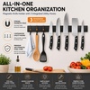 image:imageStoreYourBoard Black Magnetic Knife Holder for Wall  16 Matte Black Magnetic Knife Strip for Kitchen  Modern Kitchen Knife Holder with 20 lbin Magnetic Strength  Kitchen Knife Holder Wall MountedBlack