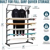 image:imageStoreYourBoard Freestanding Surfboard Rack Holds 8 Boards AllinOne Surf Storage with Wetsuit Drying Rail Accessory Hooks