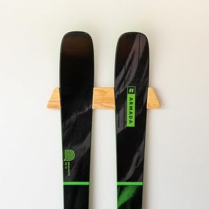 image:imageStoreYourBoard Horizontal Wood Ski Rack Wall Mount  Heavy Duty Ski Wall Mount Organizer SpaceSaving Ski Holders for Wall Display Durable Skis Rack for Garage Home or Cabin  Natural Wood LargeSmall