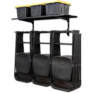 image:imageStoreYourBoard Chair Storage Rack Single  Heavy Duty Folding Chair Rack for Garage Organization Holds 50 lbs Chair Hangers for Folding Patio Beach amp Camping ChairsTriple  Shelf