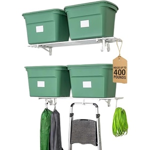 image:imageStoreYourBoard Heavy Duty Garage Shelf Wall Mount  WallMounted Garage Storage amp Organization  Heavy Duty Garage Shelves for Tools Bins amp Equipment  Holds 200 lbs Black 2x2ft 2PackWhite