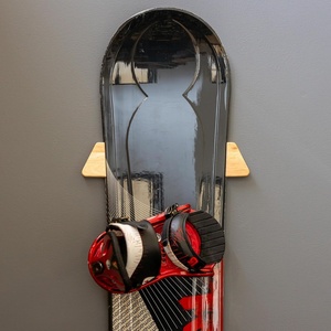 image:imageStoreYourBoard Minimalist Wood Snowboard Rack Wall Mount Storage Display Adjustable Size Solid Wood Holds 30 lbs