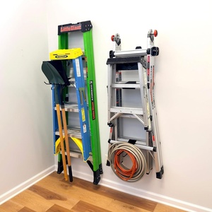 image:imageStoreYourBoard LadderStacker MultiLadder Storage Racks  4 Variations  Stepstash Basket Mixed LadderStacker  StepHook Kit  Store multiple ladders AND turn them into storage racksSimple LadderStacker Kit